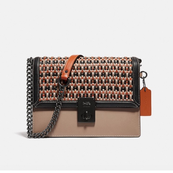 Coach Hutton Shoulder Bag with weaving